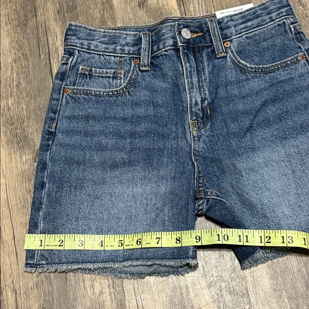 Old Navy High-Rise Slouchy Straight Denim Cut Off Distressed Short Girls Size 10